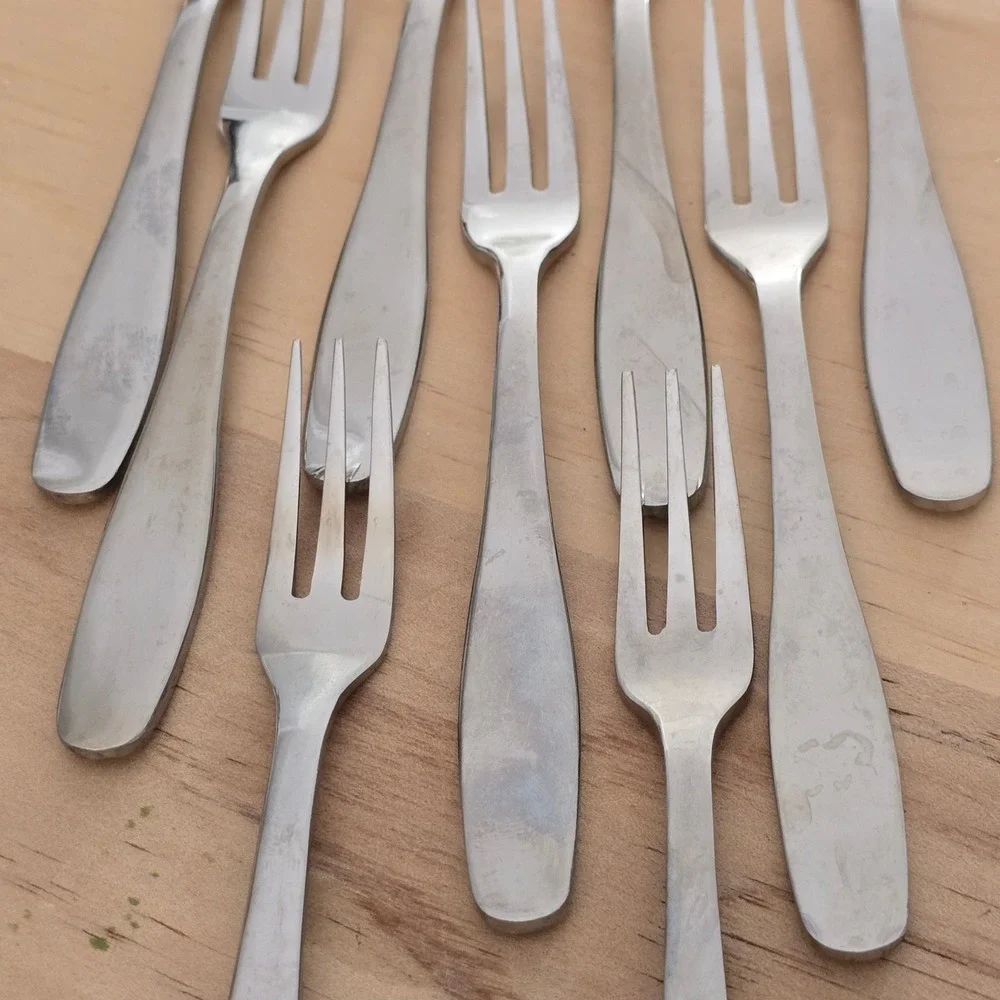 9 Cambridge 18/8 Stainless China Seafood Dessert‎ Pastry Forks Silver CBS121